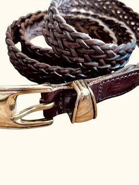 Vintage DKNY Brown Woven 
Leather Belt
P/S